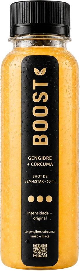 Garrafa Boost Original de 60 ml — shot de gengibre com cúrcuma, limão e maçã