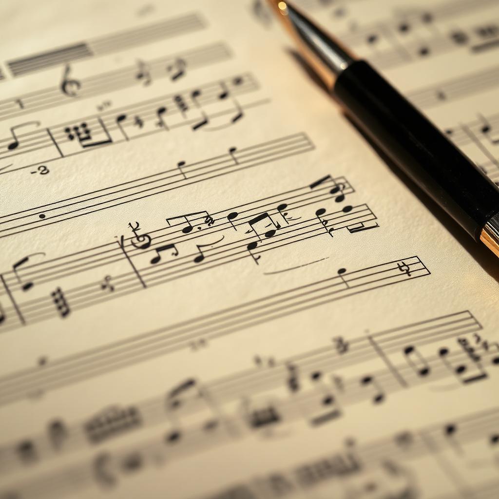 Partitura de sinfonia em papel envelhecido